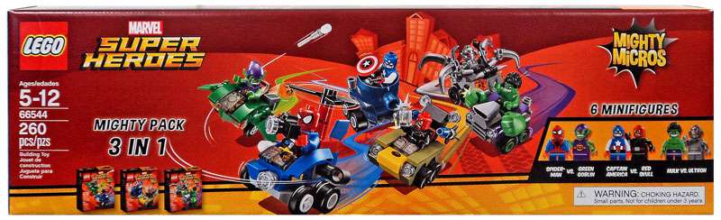 66544 - Super Heroes Bundle Pack, Mighty Micros, Mighty Pack 3 in 1 (Sets 76064, 76065, and 76066) - EMPTY BOX ONLY