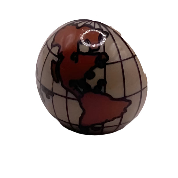 Cylinder Hemispheres 2x2 with Cutout with the Americas and South Pacific Reddish Brown Globe, Part# 61287pb001