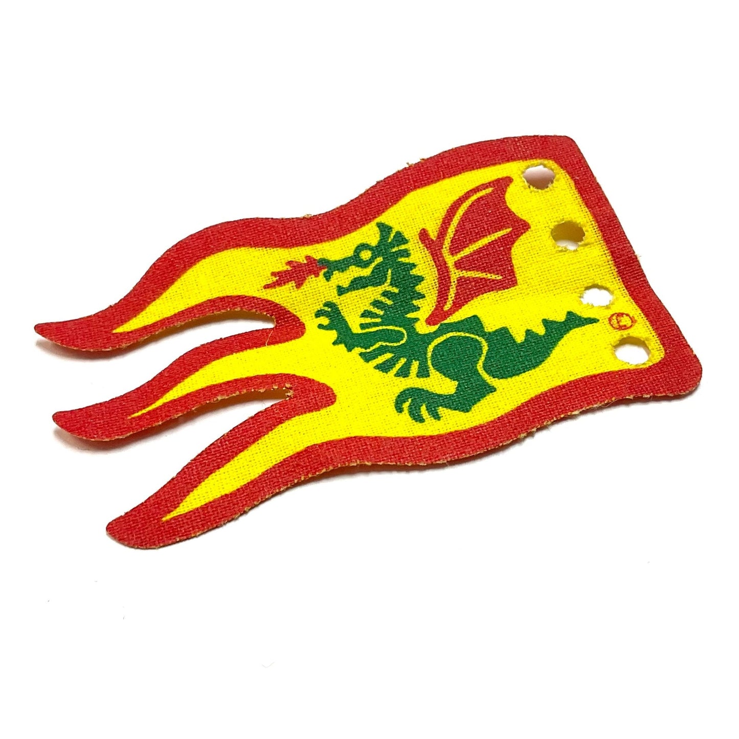 Cloth Flag 8x5 Wave with Red Border and Green Dragon Pattern (Double-Sided Print), Part# x376px1a