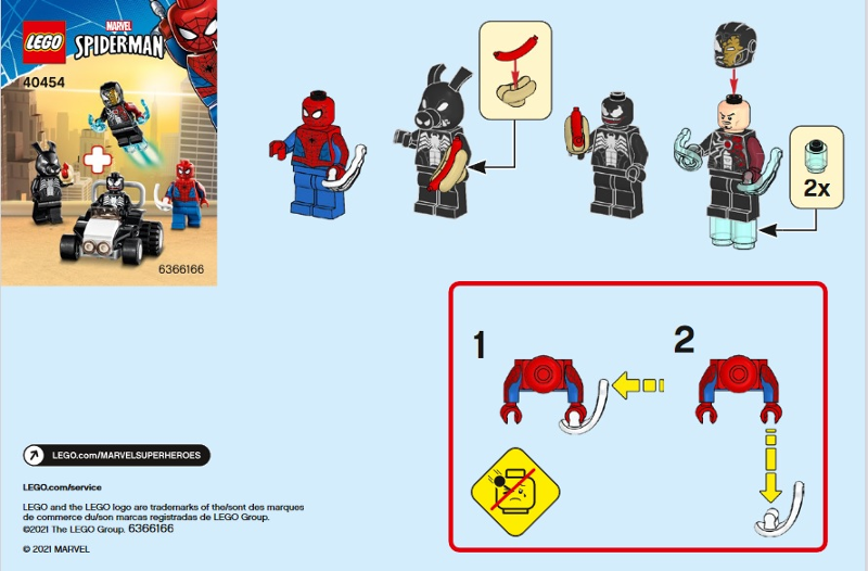 40454-Spider - Man vs. Venom and Iron Venom blister pack - INSTRUCTIONS ONLY