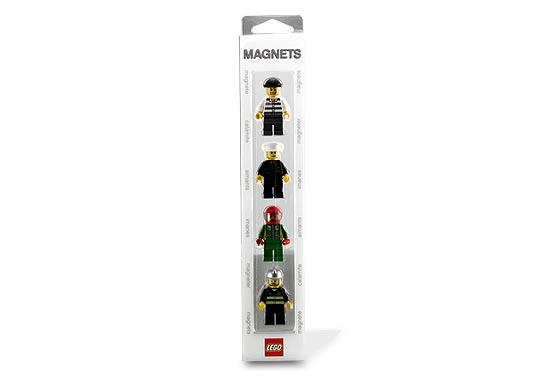 LEGO® City Magnet Set, Minifigures - Prisoner, Police Officer, Race Car Driver, Firefighter 4266910