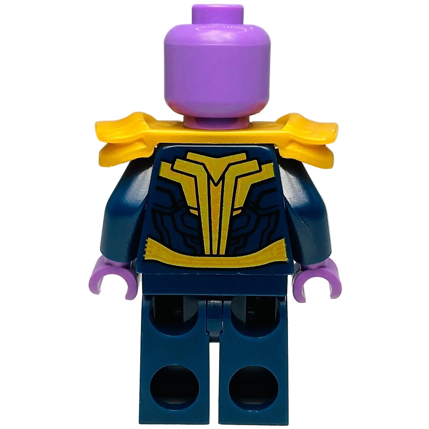 Thanos - Minifigure, Dark Blue and Gold Outfit, Dark Blue Arms, Medium Lavender Hands, Shoulder Armor, sh1044 LEGO® Marvel Minifigure
