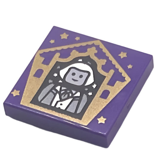 Tile Decorated 2x2 with Chocolate Frog Card Garrick Ollivander Pattern, Part# 3068pb1737