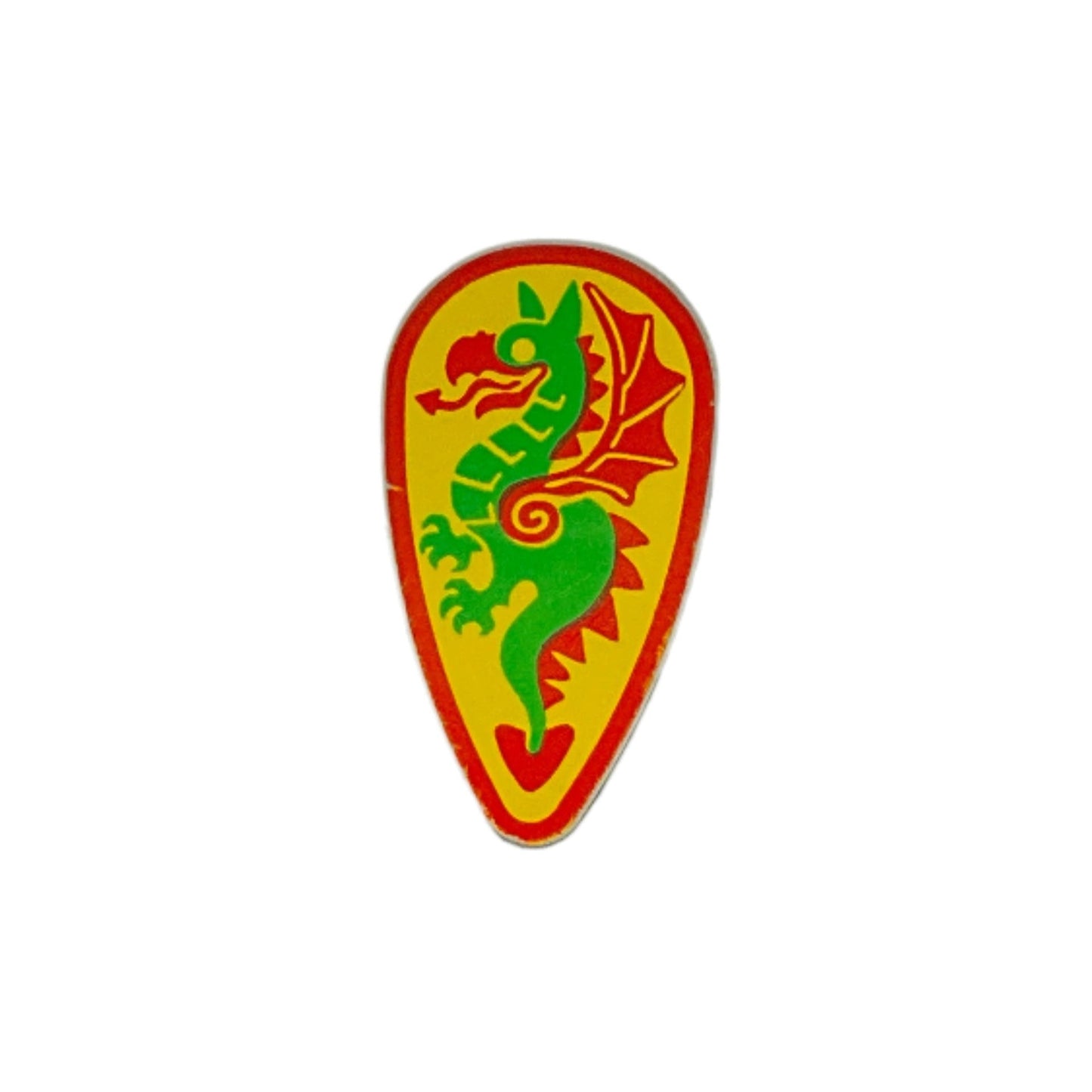 Shield Oval with Green and Red Dragon on Yellow Background Pattern, 2586p4b