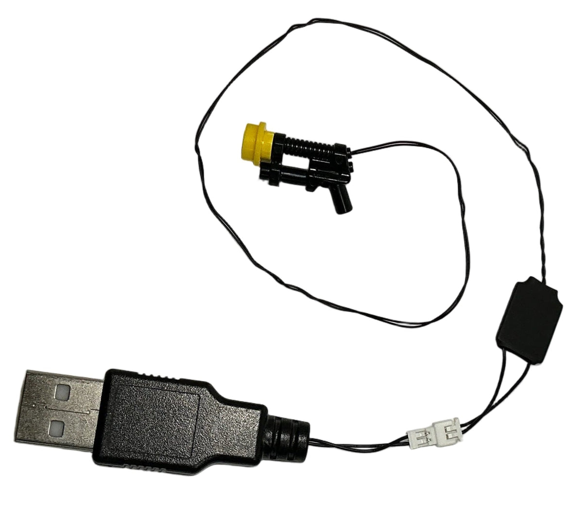 Yellow Tipped Double Barrel Pistol w/ Flashing LED Light, USB & DIY System, LW-76143