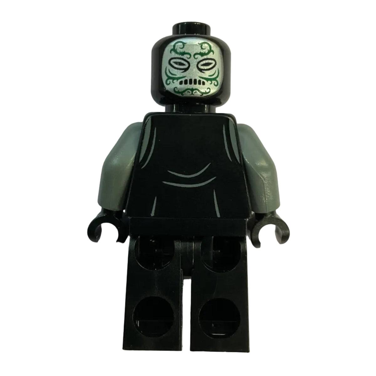 Death Eater - Black Hood, Dark Bluish Gray Arms, Large Open Mouth / Squinting Eyes, hp614 - LEGO® Harry Potter Minifigure