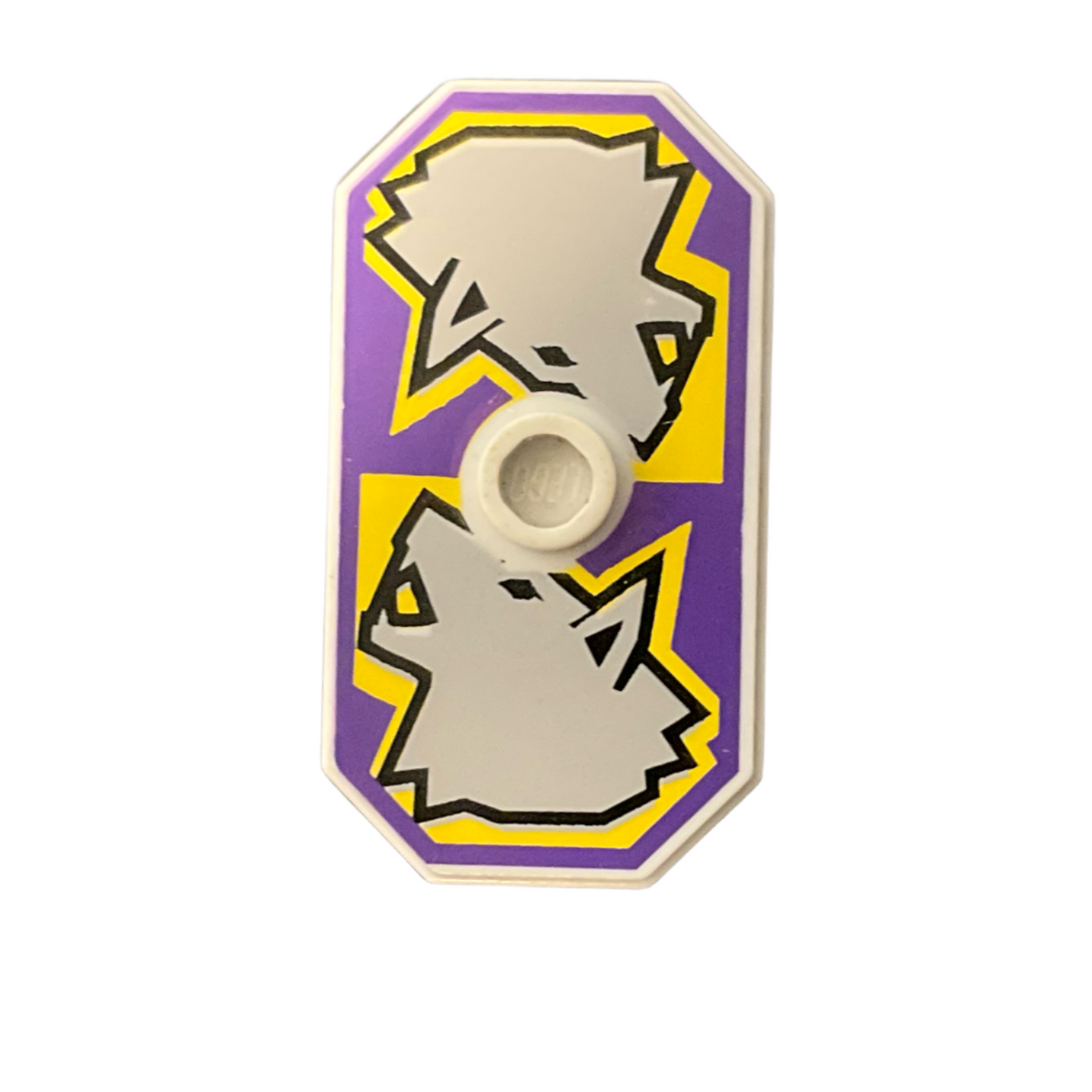 Shield Octagonal Long with Stud with Knights Kingdom Danju Wolf Pattern (Printed Version),48494pb01