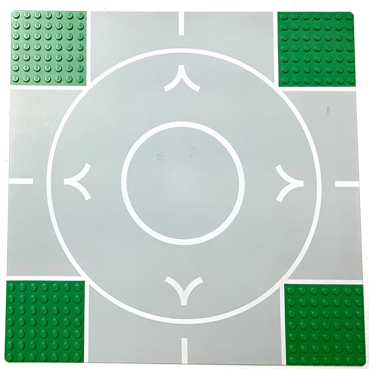 32x32 Road Baseplate 7-Stud Crossroads with Runway 'V' Wide Pattern, Part# 2361px1