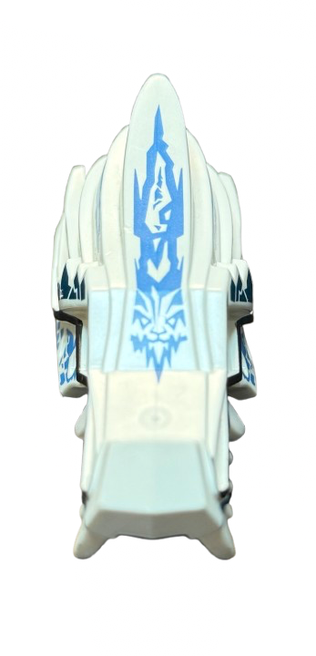 Dragon Head (Ninjago) Jaw Upper with Medium Blue and Dark Blue Sections and Ice Spirit Pattern, Part# 93070pb05
