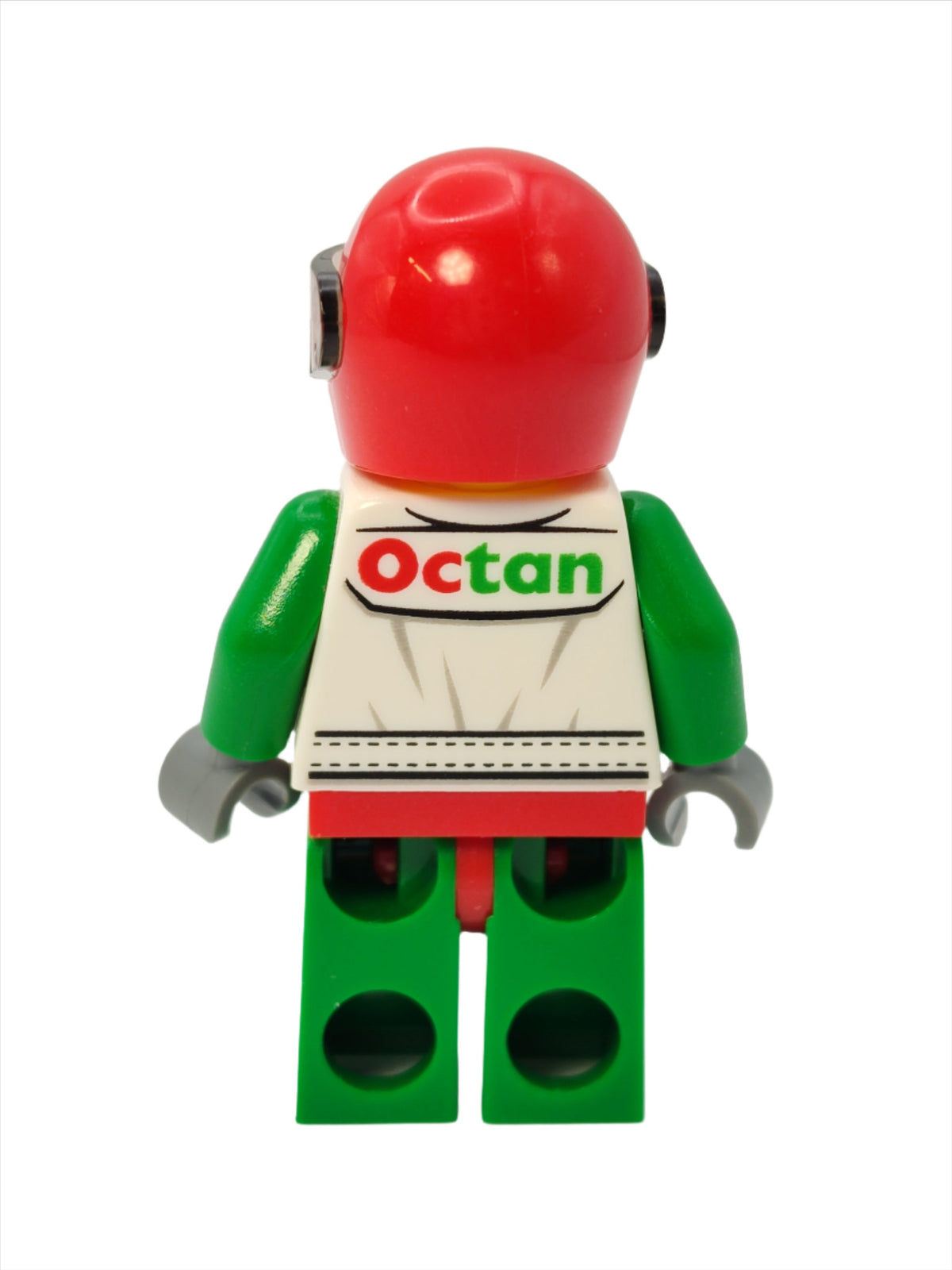 Race Car Driver - White Racing Suit with Octan Logo and Crooked Smile with Brown Dimple, cty0389a