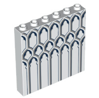 Panel 1x6x5 with Light Bluish Gray Ironwork Pattern, Part# 59349pb117