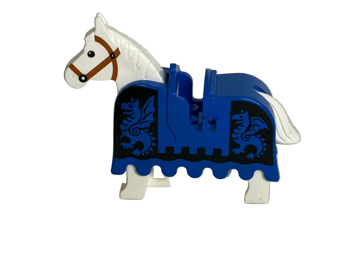 LEGO® Horse Barding, Armor Black & Blue w/ Dragons, 2490px2