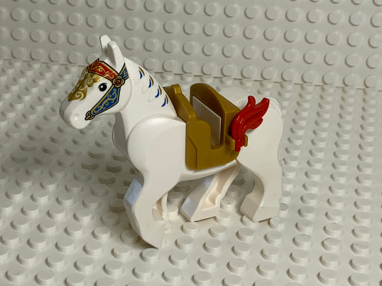 White LEGO® Horse w/ Movable Legs & Ornate Bridle