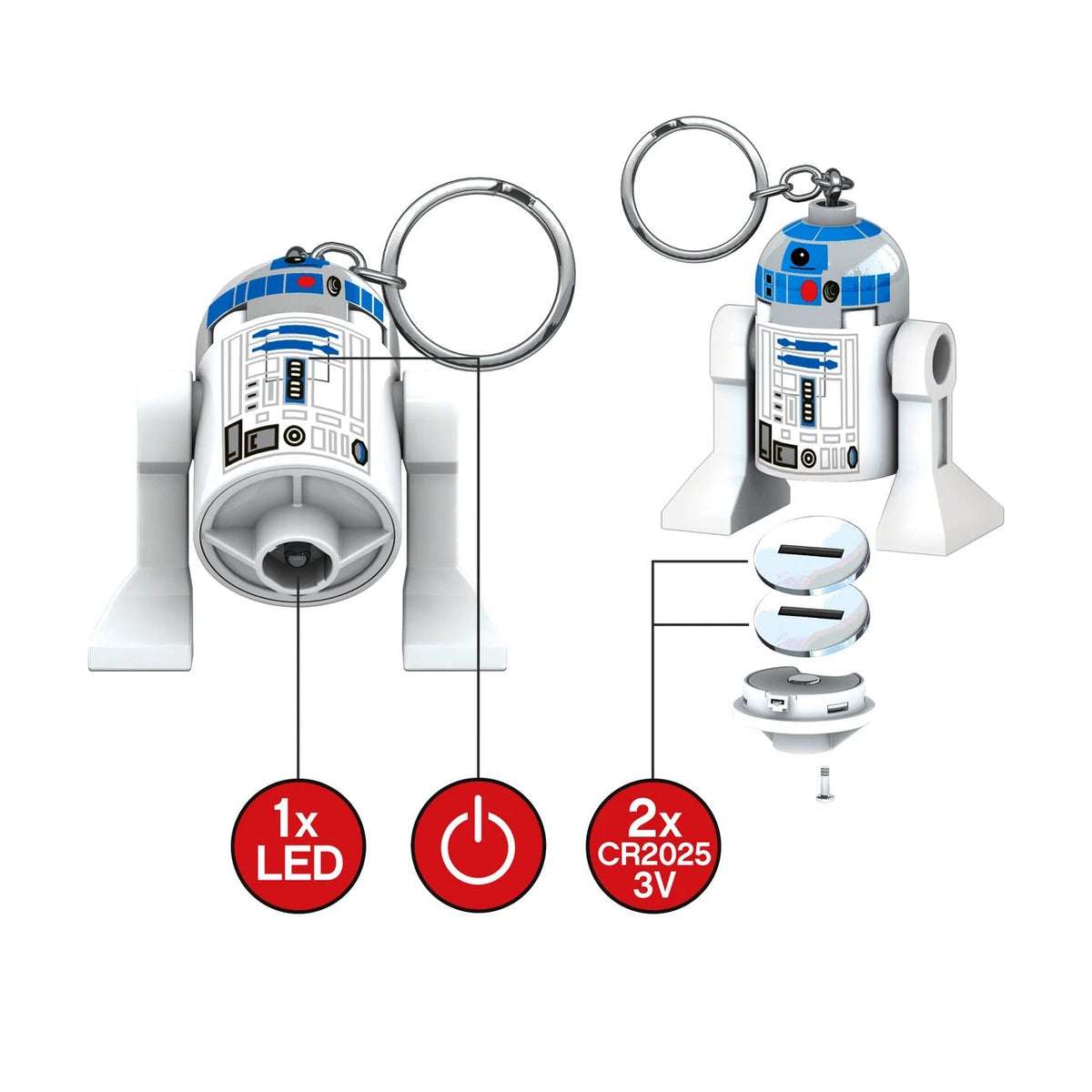 LEGO® R2-D2 Keychain LED Light 3”