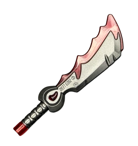 Minifigure, Weapon Sword with Molded Trans-Red Pommel, Jewel in Hilt, and Trailing Edge Pattern (Rageblade), Part #4924pb01