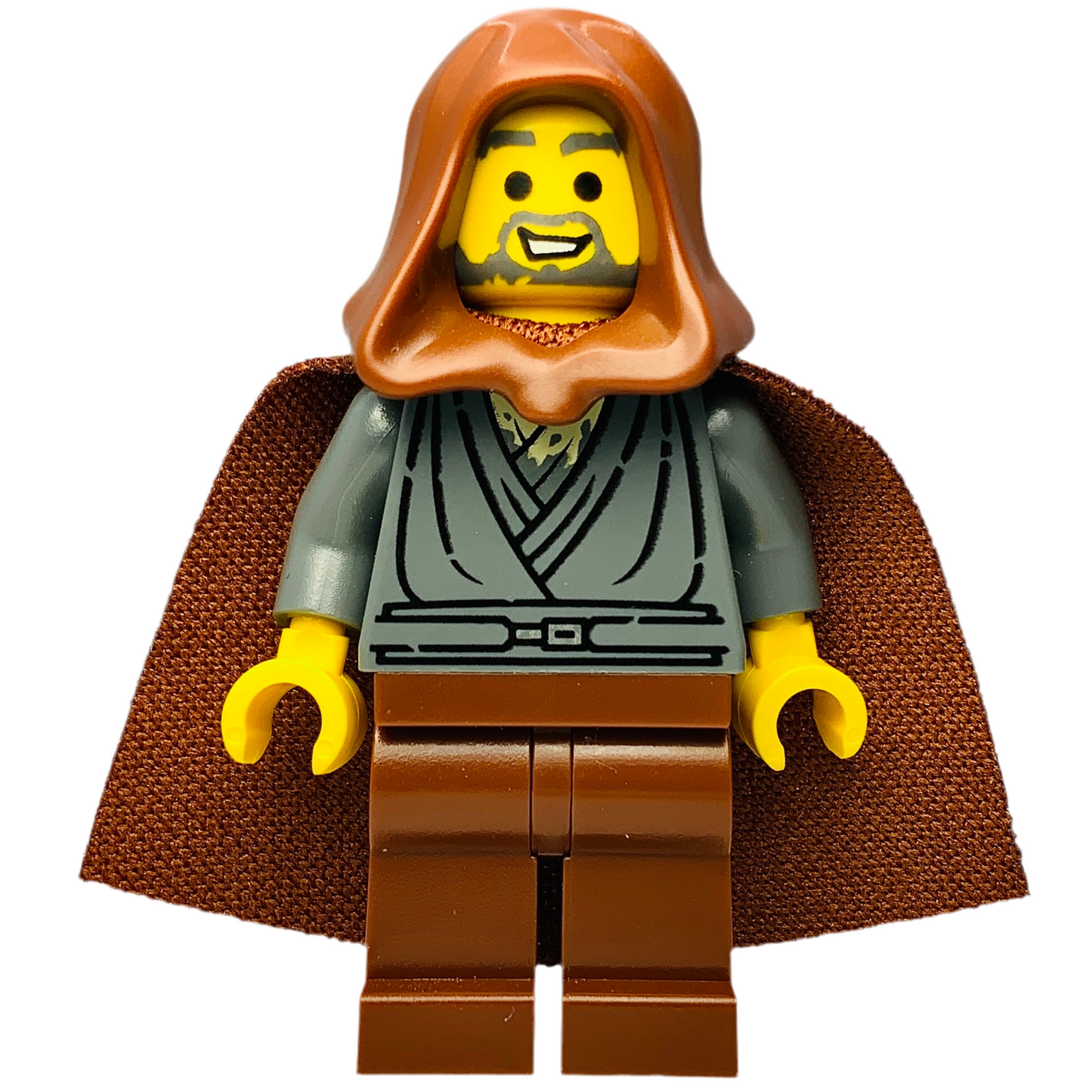 Jedi Bob - Dark Bluish Gray Tunic, Reddish Brown Hood and Cape, sw1379