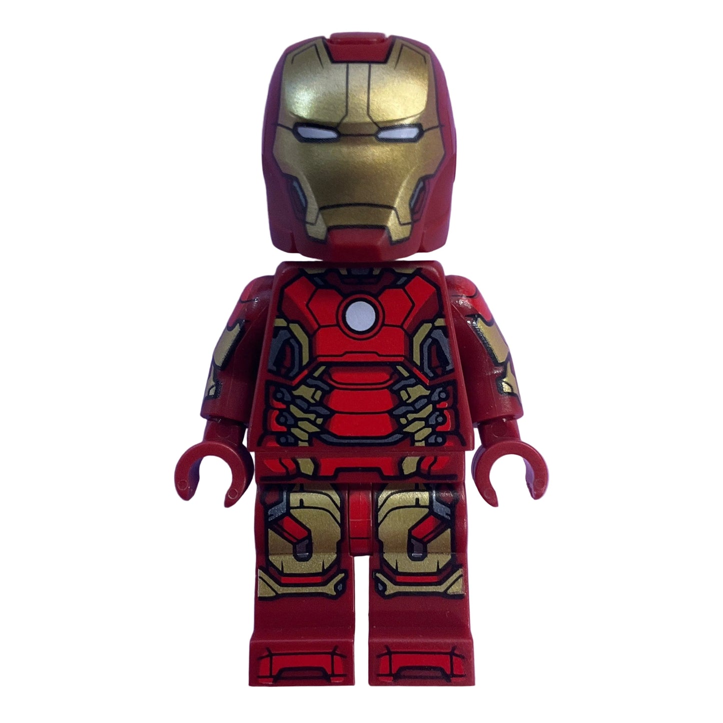 Iron Man - Mark 43 Armor, Light Nougat Head, Printed Arms, sh1103 - LEGO® Marvel Minifigure