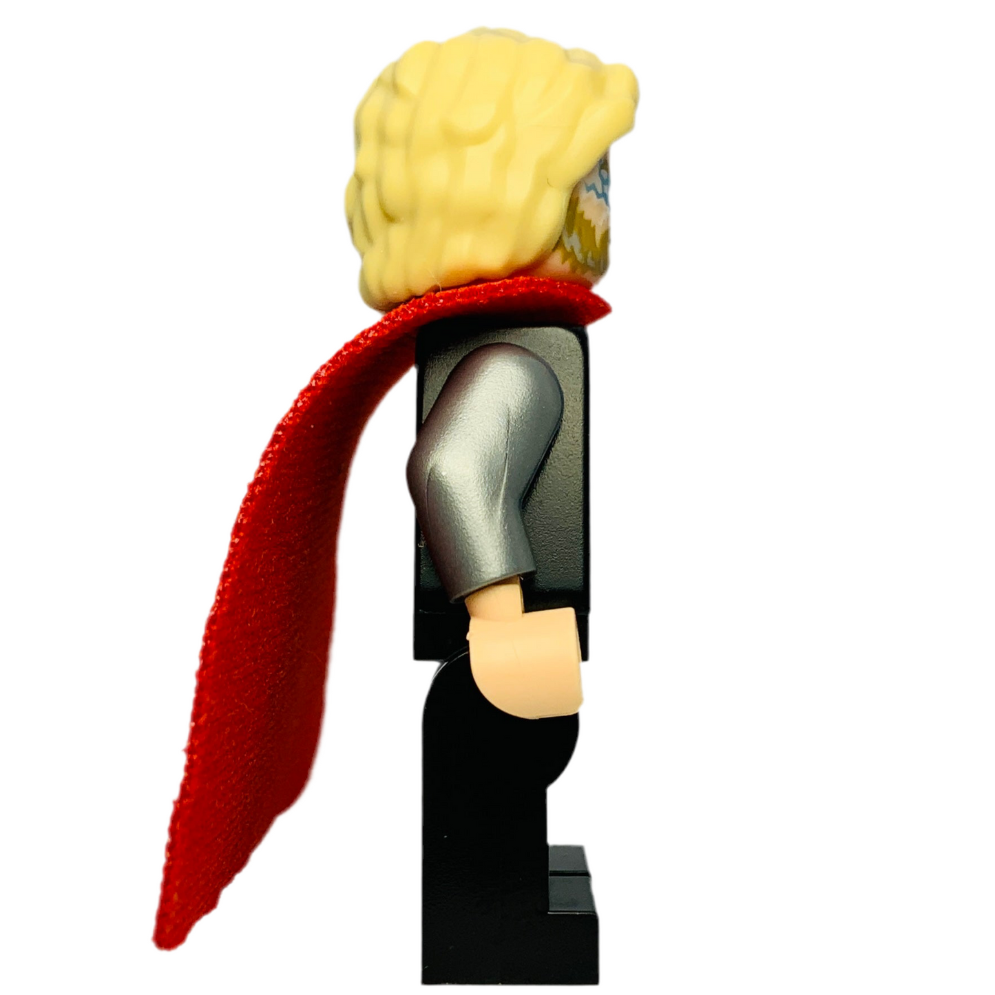Thor - Spongy Cape with Single Hole, Black Legs, Bushy Hair, sh0915, LEGO® Marvel Minifigure