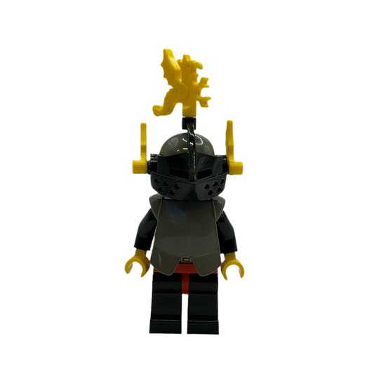 Black Knights-Breastplate - Armor over Black, Dark Gray Helmet, Black Visor, Yellow Dragon Plumes, Cas166