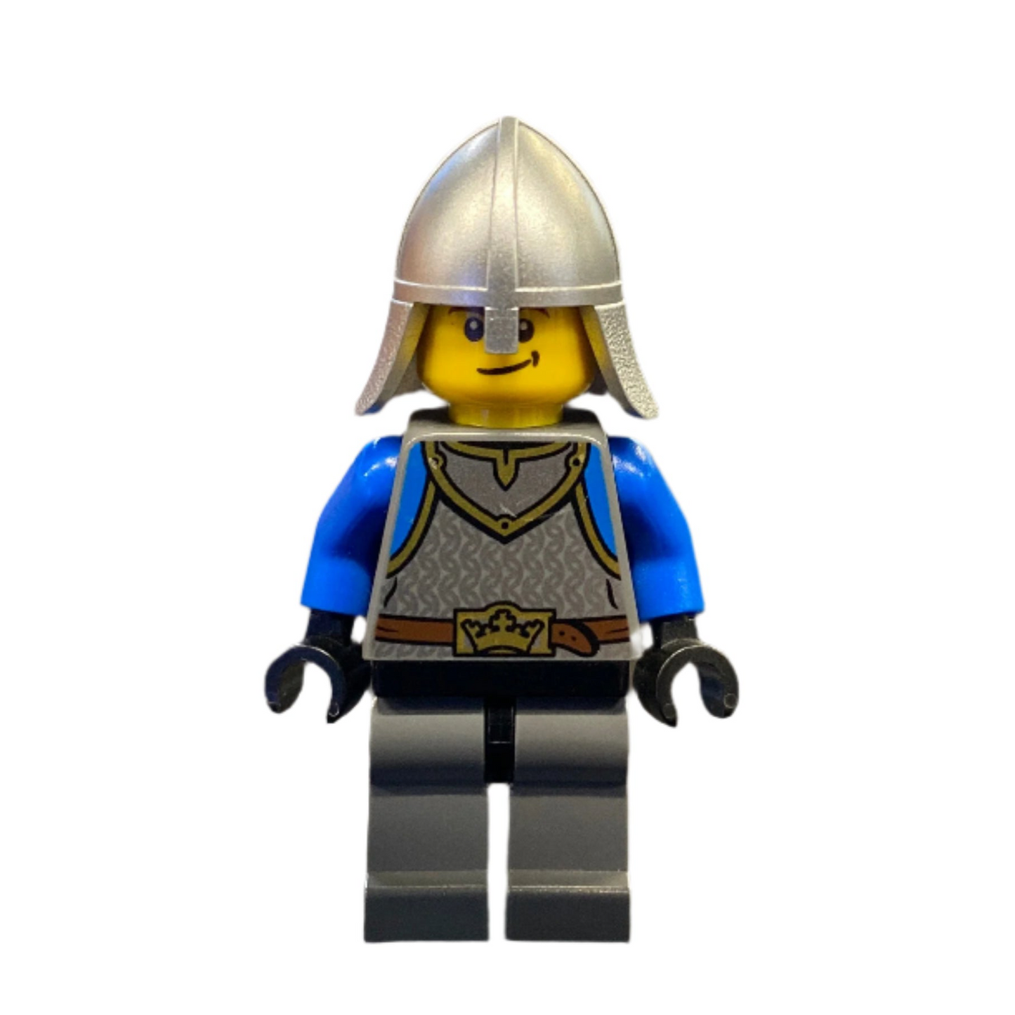 King's Knight Scale Mail, Crown Belt, Helmet with Neck Protector, Smirk, cas536