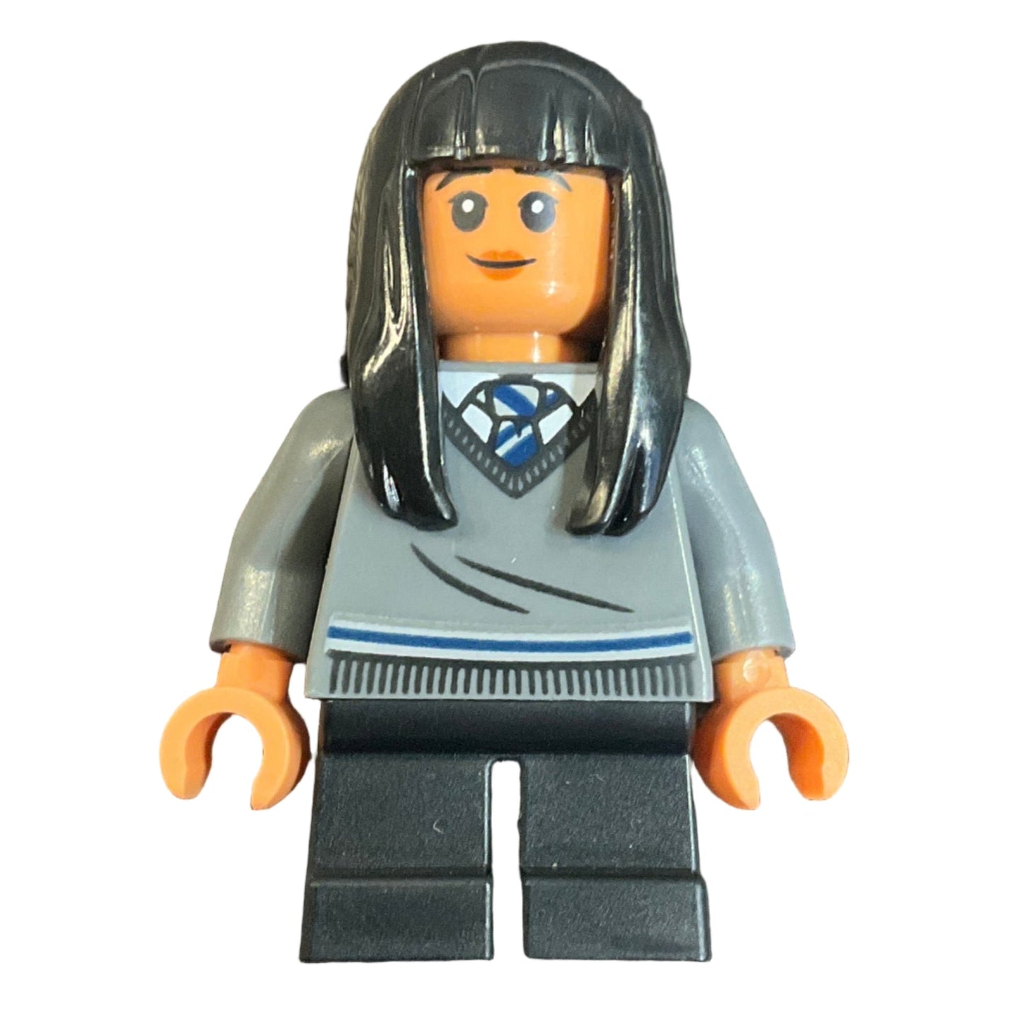 Cho Chang - Dark Bluish Gray Ravenclaw Sweater with Crest, Black Short Legs, Hard Plastic Hair, hp263b