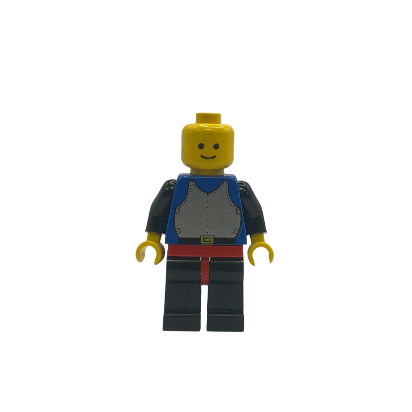 Castle - Black Legs with Red Hips, Dark Gray Grille Helmet, Red Plume, Blue Plastic Cape, Cas181