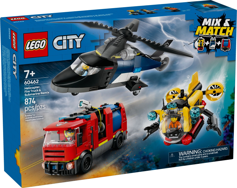 60462 - Helicopter, Fire Truck & Submarine Remix - EMPTY BOX ONLY