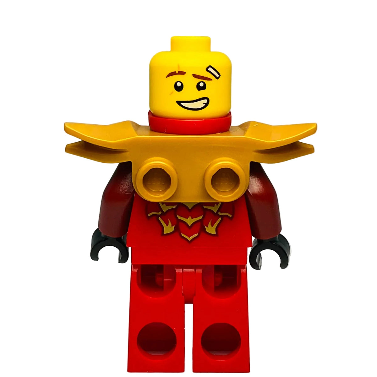 Kai - Dragons Rising, Tunic with Dragon Head, Hair, Wide Pearl Gold Shoulder Armor, njo1046 - LEGO® Ninjago Minifigure