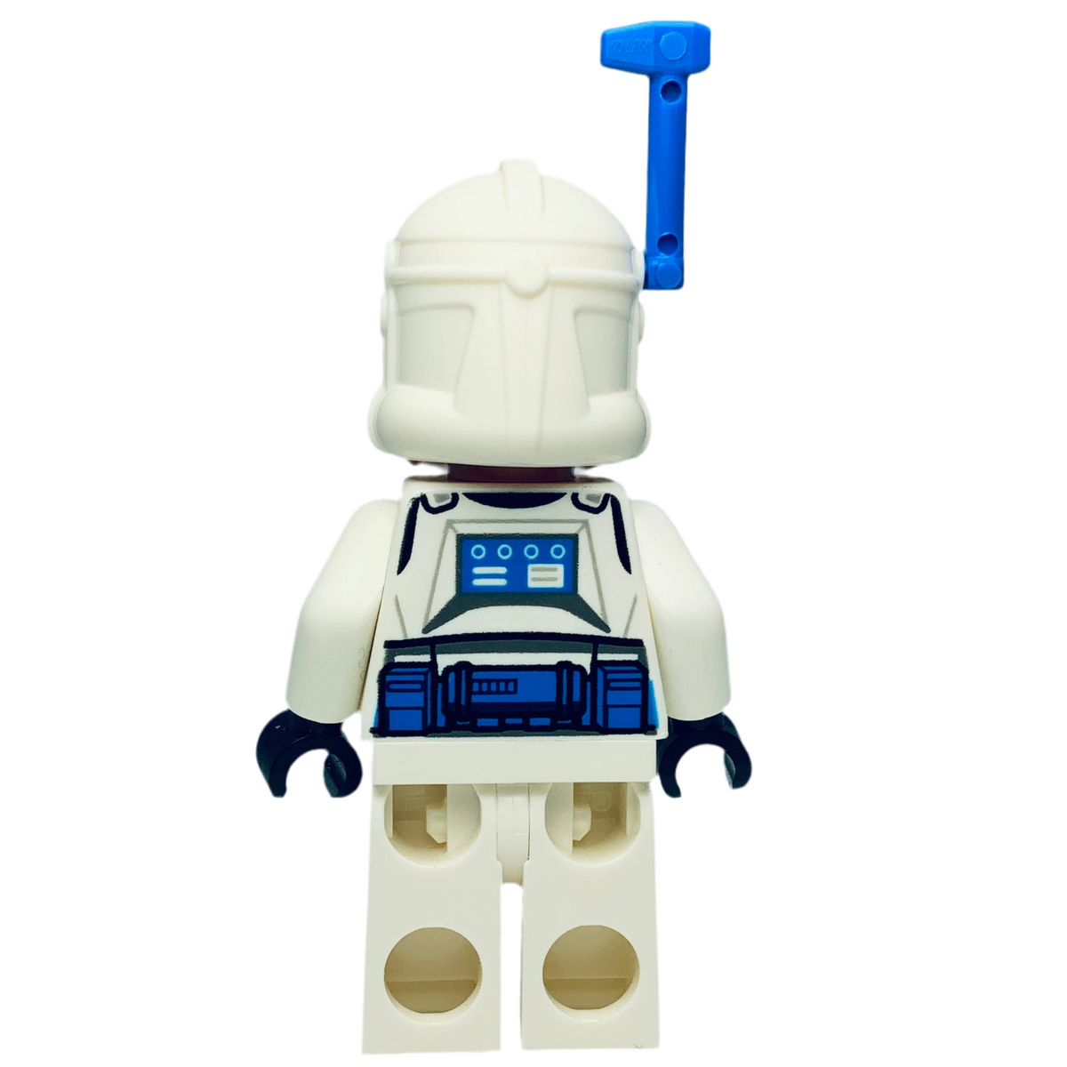 Clone Trooper Officer, 501st Legion (Phase 2) - White Arms, Blue Rangefinder, Nougat Head, Helmet with Holes, sw1246, LEGO® Star Wars Minifigure