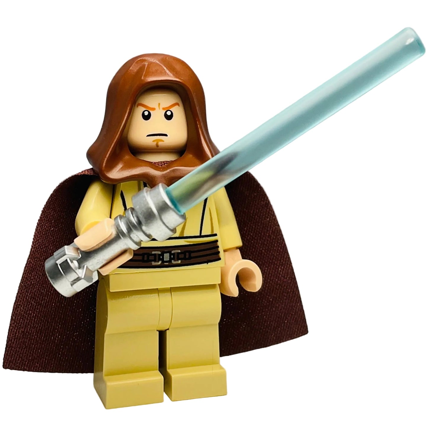 Obi-Wan Kenobi - Young with Hood and Cape, Tan Legs, Smile, sw0329 - LEGO® Star Wars Minifigure