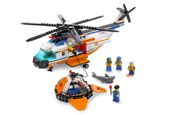 Coast Guard Helicopter & Life Raft, 7738