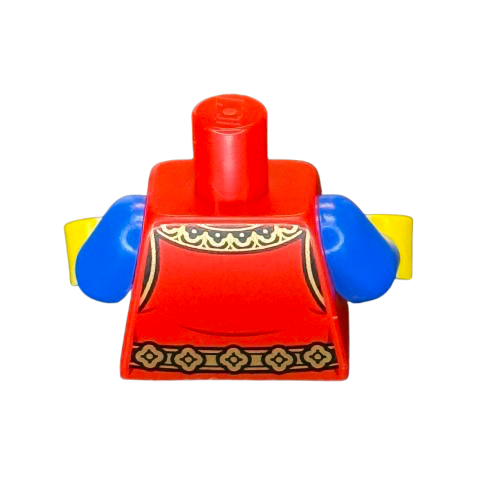 Torso Castle Surcoat, Gold Collar and Belt, Lion with Raised Foot on Blue Shield Emblem Pattern / Blue Arms / Yellow Hands, Part# 973pb4841c01