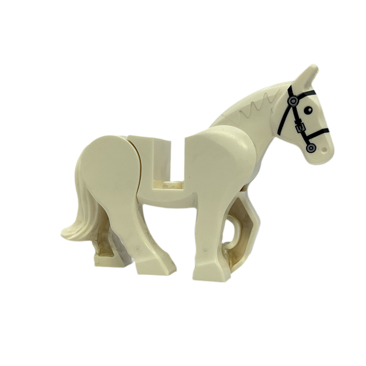 Horse with Single Silver Buckle on Black Bridle, 10352c01pb06