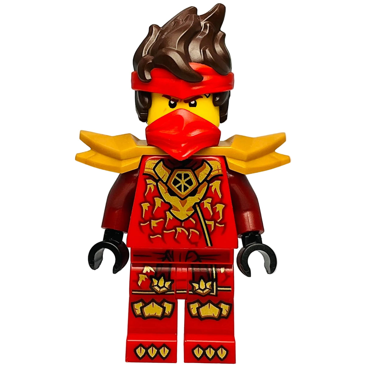 Kai - Dragons Rising, Tunic with Dragon Head, Hair, Wide Pearl Gold Shoulder Armor, njo1046 - LEGO® Ninjago Minifigure