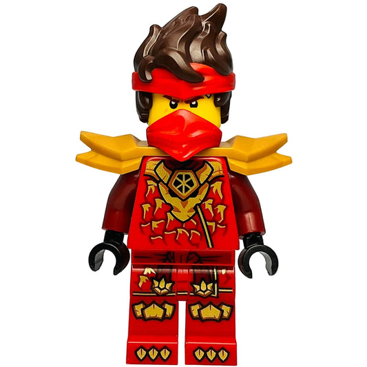 Kai - Dragons Rising, Tunic with Dragon Head, Hair, Wide Pearl Gold Shoulder Armor, njo1046 - LEGO® Ninjago Minifigure