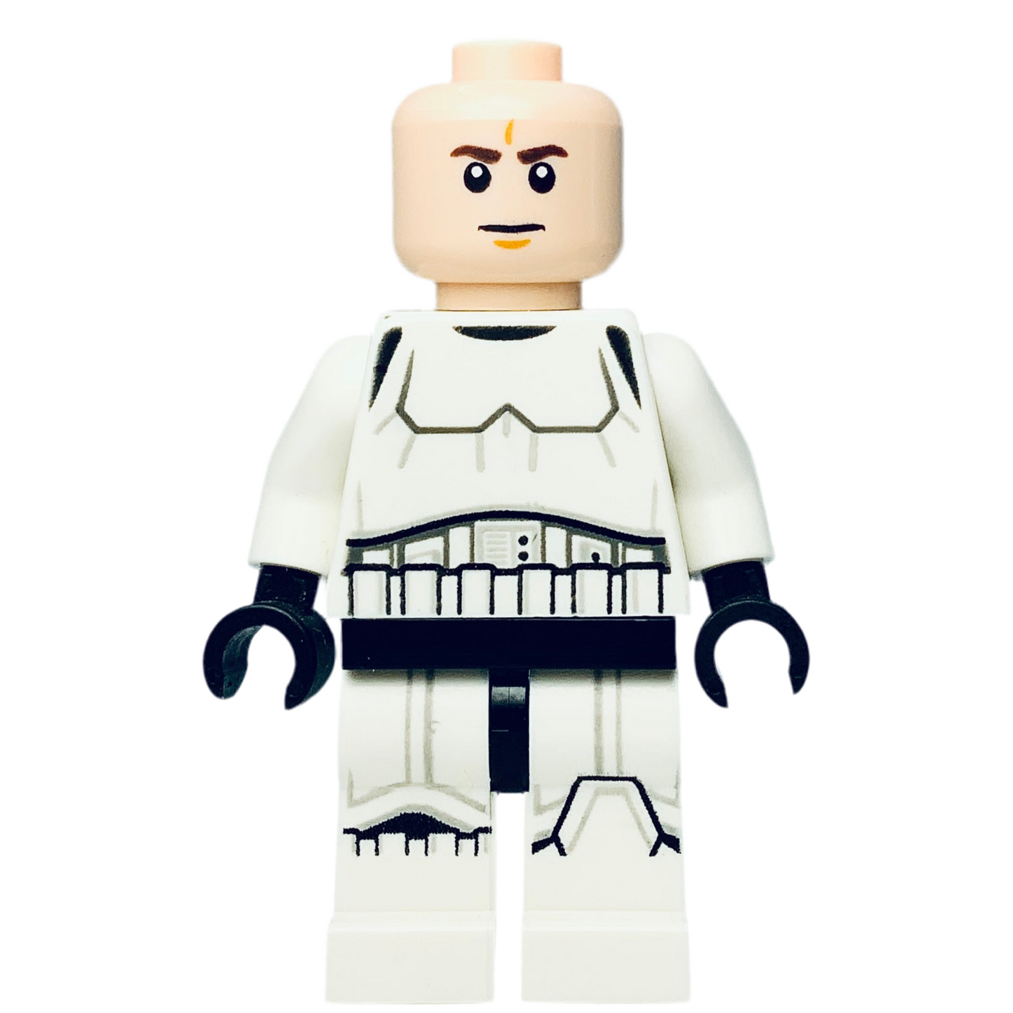 Stormtrooper, (Dual Molded Helmet, Gray Squares on Back) - Male, Light Nougat Head, Frown sw1137, LEGO® Star Wars Minifigure