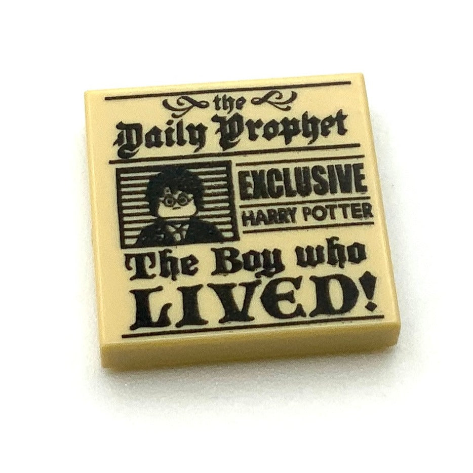 Tile Decorated 2x2 with Groove with Newspaper with 'Daily Prophet' Pattern, Part# 3068bpb1156