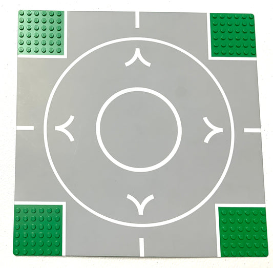 32x32 Road Baseplate 6-Stud Crossroads with Runway 'V' Wide Pattern, Part# 44343pb02