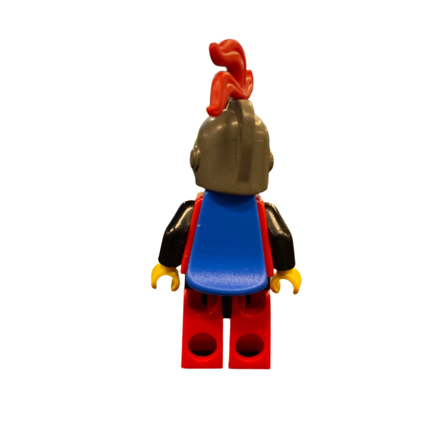 Breastplate - Red with Black Arms, Red Legs with Black Hips, Dark Gray Grille Helmet, Red Plume, Blue Plastic Cape, cas193