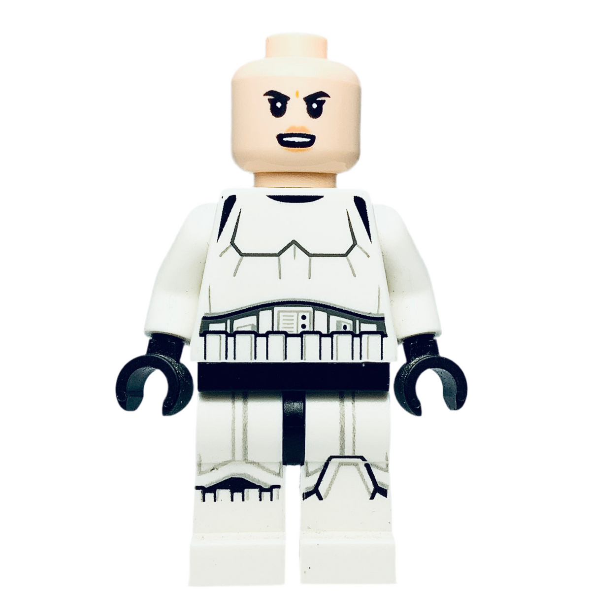 Imperial Stormtrooper - Female, Dual Molded Helmet with Gray Squares on Back, Light Nougat Head, Angry Smile, sw1168