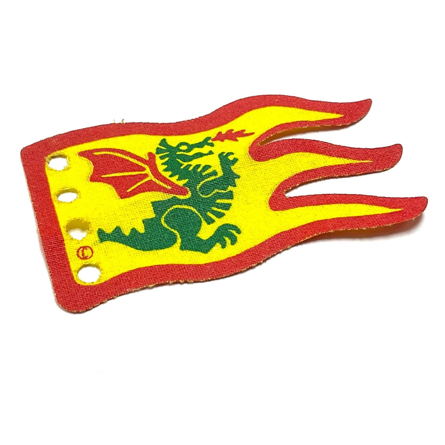 Cloth Flag 8x5 Wave with Red Border and Green Dragon Pattern (Double-Sided Print), Part# x376px1a