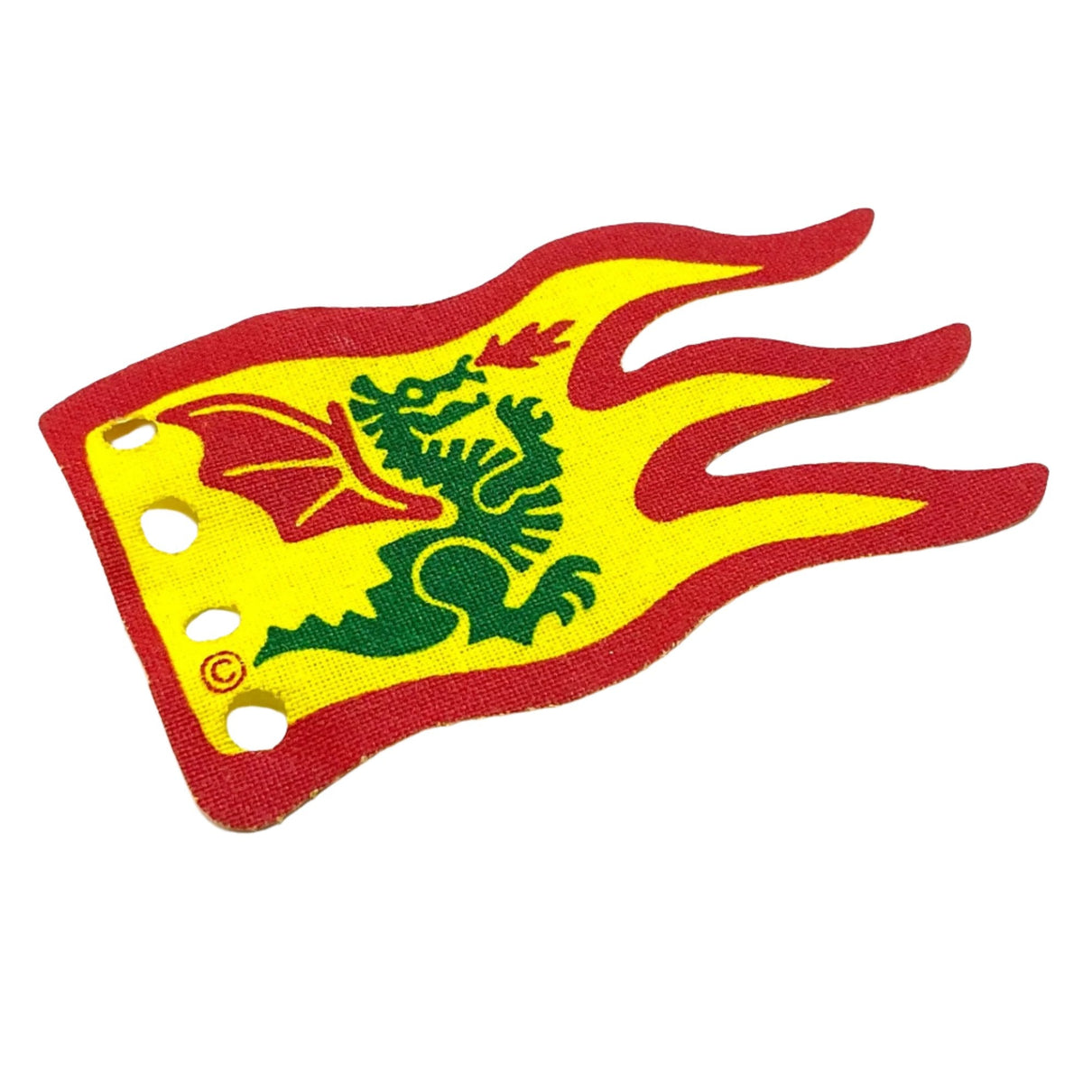 Cloth Flag 8x5 Wave with Red Border and Green Dragon Pattern (Single-Sided Print), Part# x376px1