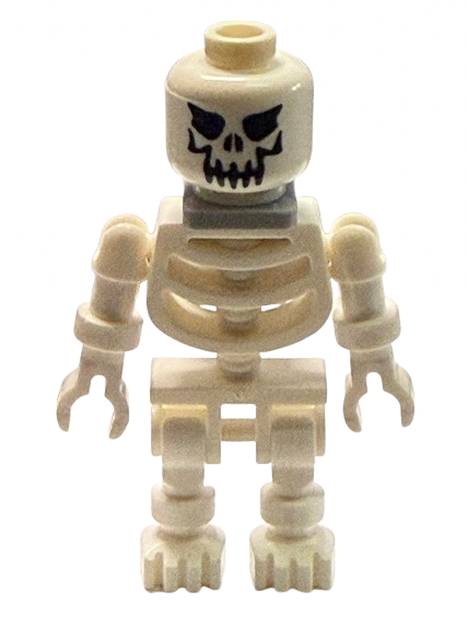 Skeleton - Evil Skull, Floppy Arms, Light Bluish Gray Neck Bracket, gen174 - LEGO® Harry Potter