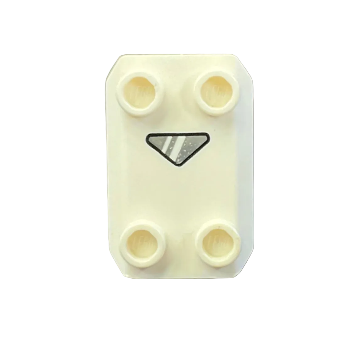 Modified 2 x 3 Inverted with 4 Studs and Bar Handle on Bottom (Rocker Plate) with Dark Bluish Gray Triangle Pattern (SW Riot Shield), Part# 30166pb01