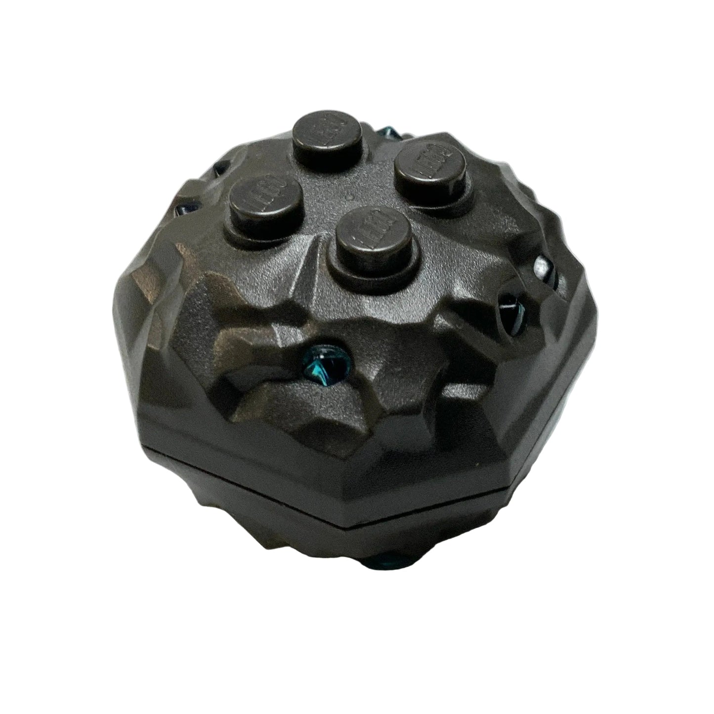 Rock 4x4 Octagonal Boulder with Molded Trans-Light Blue Crystals Pattern, Part# 88644pb01/87398pb01