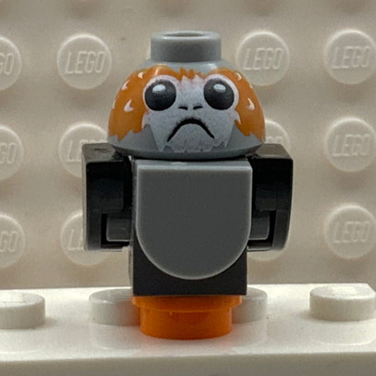 Porg - Black Wings and Tail, High Raised Feathers between Eyes, Porg01b