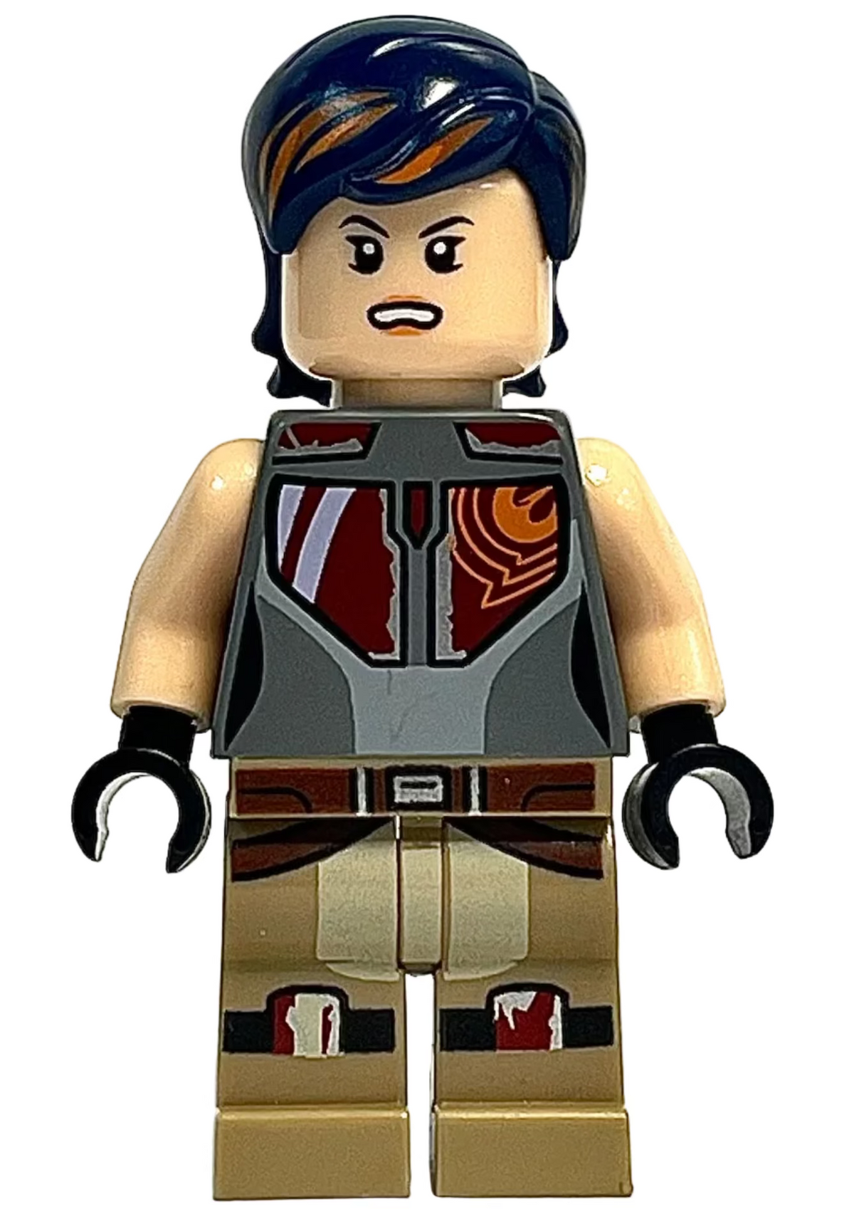 Sabine Wren - Dark Blue with Orange Highlights Hair, sw0616 - LEGO® Star Wars Minifigure