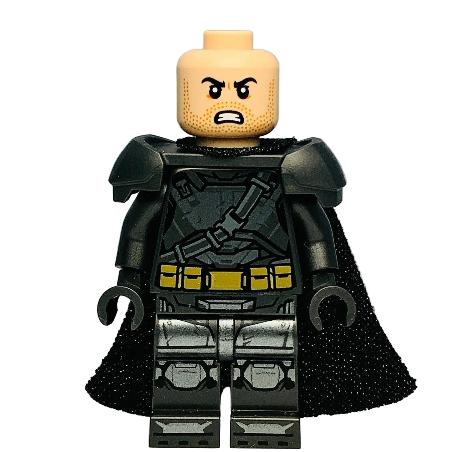 Batman - Pearl Dark Gray Armor, Cowl with White Eyes, Spongy Cape, sh1122 - LEGO® DC Minifigure