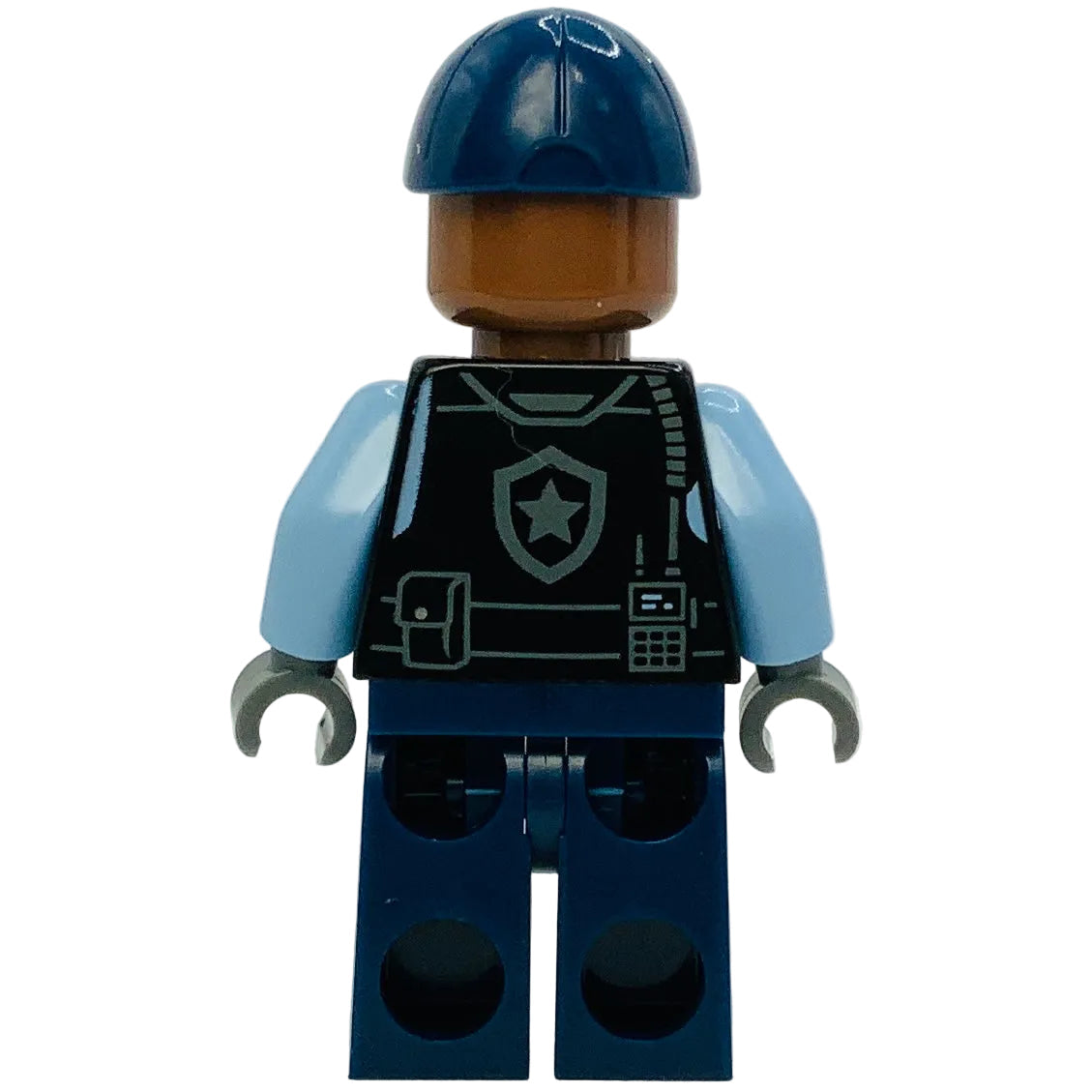 Security Guard Arkham Asylum - Female, Dark Blue Cap, Black Vest, sh1087 - LEGO® DC Minifigure