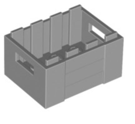 Container, Crate 3x4x1 2/3 with Handholds, Part# 30150